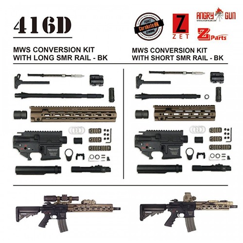 Angry Gun Aluminum 416D MWS Conversion Kit with Z-parts 10.5inch SMR Rail - Black (Cerakote Coating)